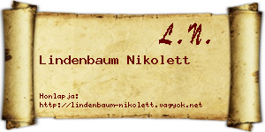 Lindenbaum Nikolett névjegykártya